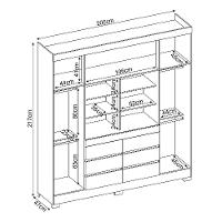 Guarda-Roupa Casal com Espelho Trevi 4 Portas 6 Gavetas Off White e Amendola
