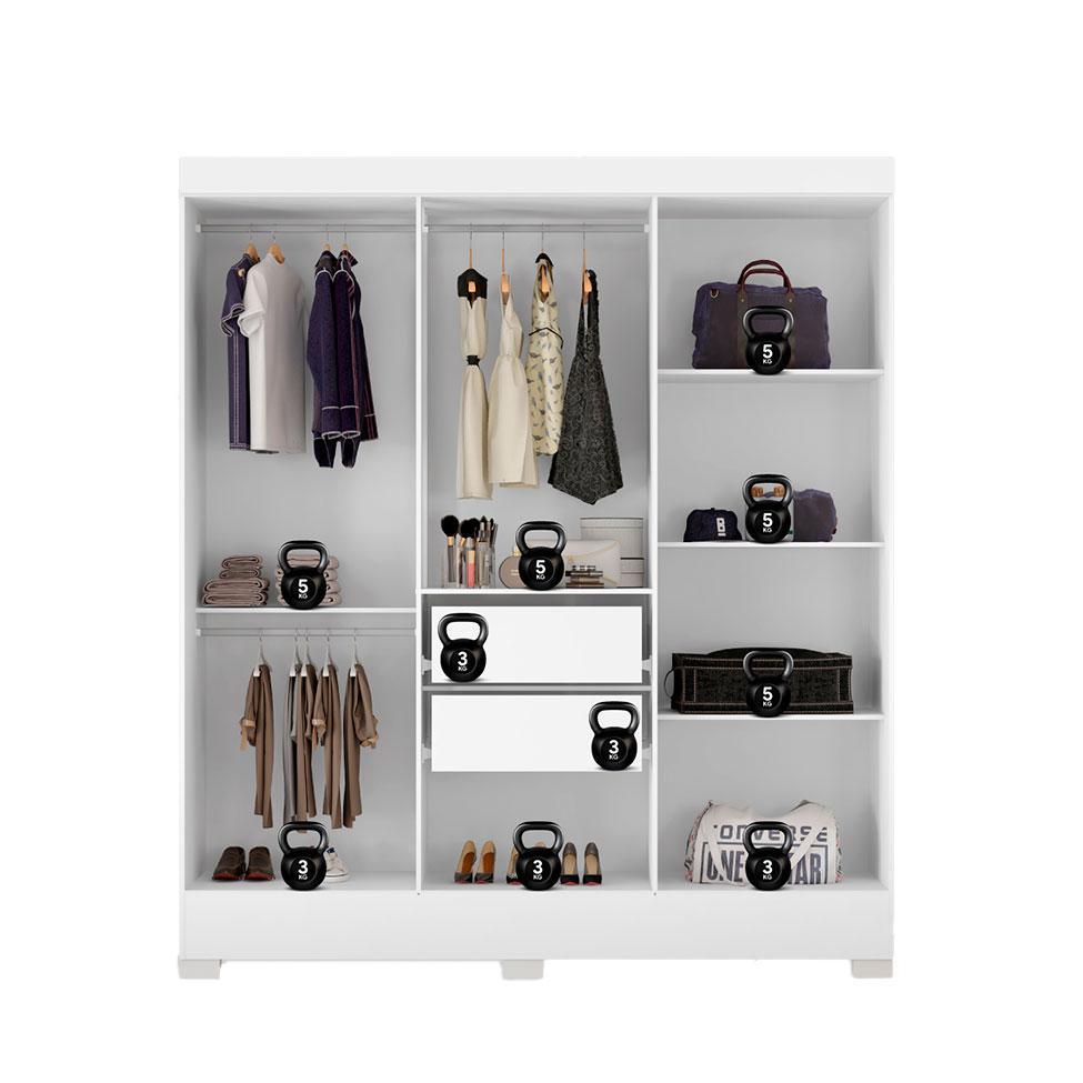 Guarda-Roupa Casal Marine 6 Portas 2 Gavetas Branco - 2