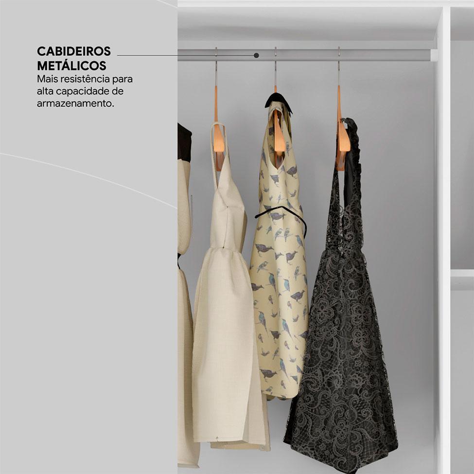 Guarda-Roupa Casal Marine 6 Portas 2 Gavetas Branco - 7