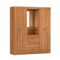 Guarda-Roupa Solteiro com Espelho Embers 4 Portas 2 Gavetas Amêndola - 4