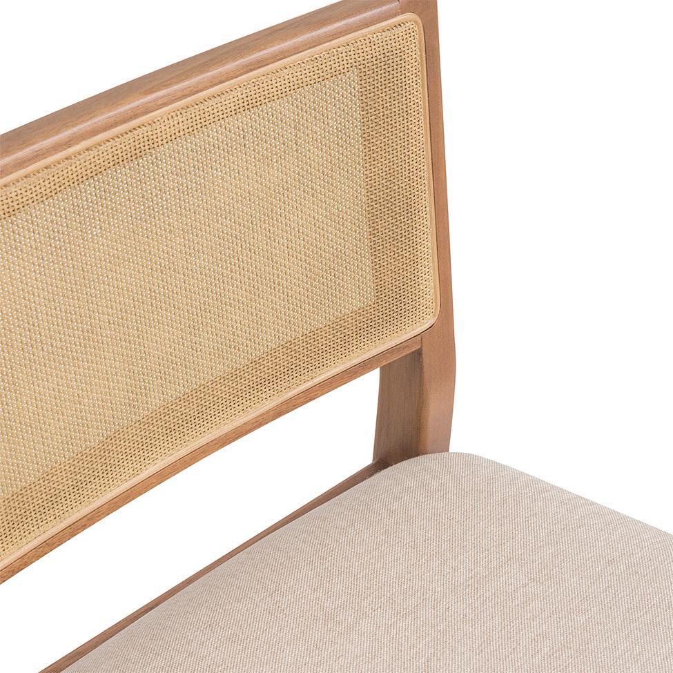 Banqueta Serena com Tela Nogueira Poliéster Bege e Marrom - 4
