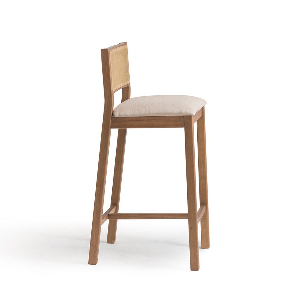 Banqueta Serena com Tela Nogueira Poliéster Bege e Marrom - 5