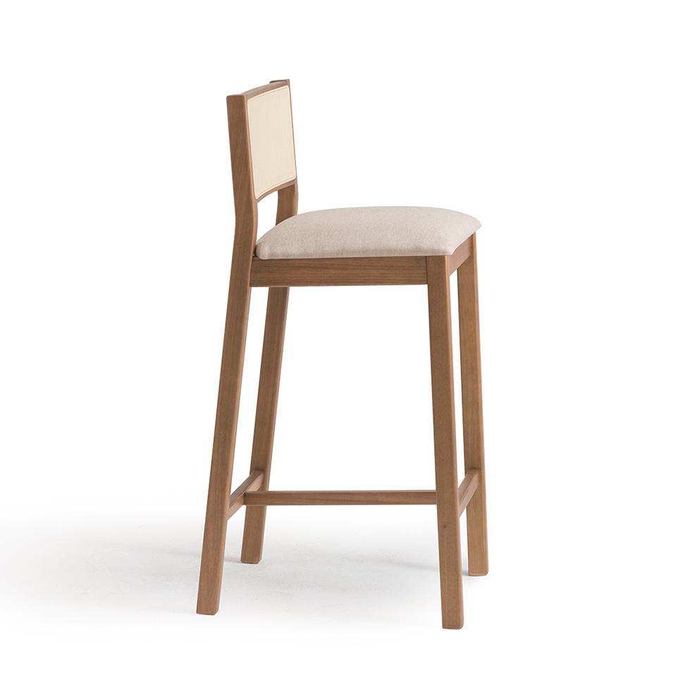 Banqueta Serena com Tela Natural Poliéster Bege e Marrom - 5