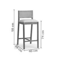 Banqueta Serena com Tela Natural Poliéster Bege e Marrom - 3