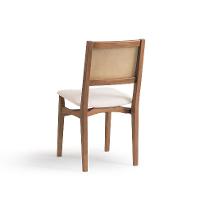 Conjunto com 2 Cadeiras Serena com Tela Nogueira Algodão Bege Claro e Marrom