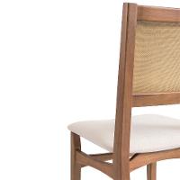 Conjunto com 2 Cadeiras Serena com Tela Nogueira Algodão Bege Claro e Marrom - 6