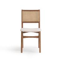 Conjunto com 2 Cadeiras Serena com Tela Nogueira Algodão Bege Claro e Marrom - 7