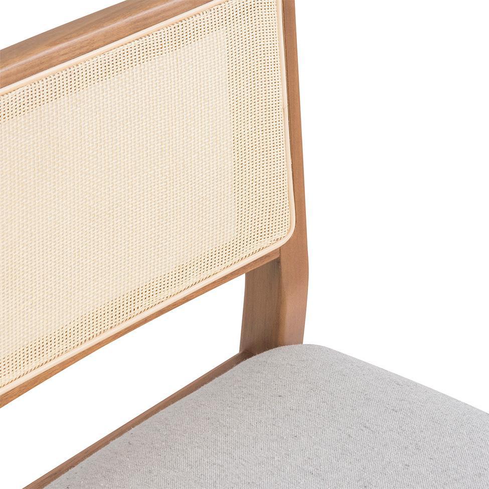 Conjunto com 2 Banquetas Serena com Tela Natural Algodão Cinza Claro e Marrom - 4