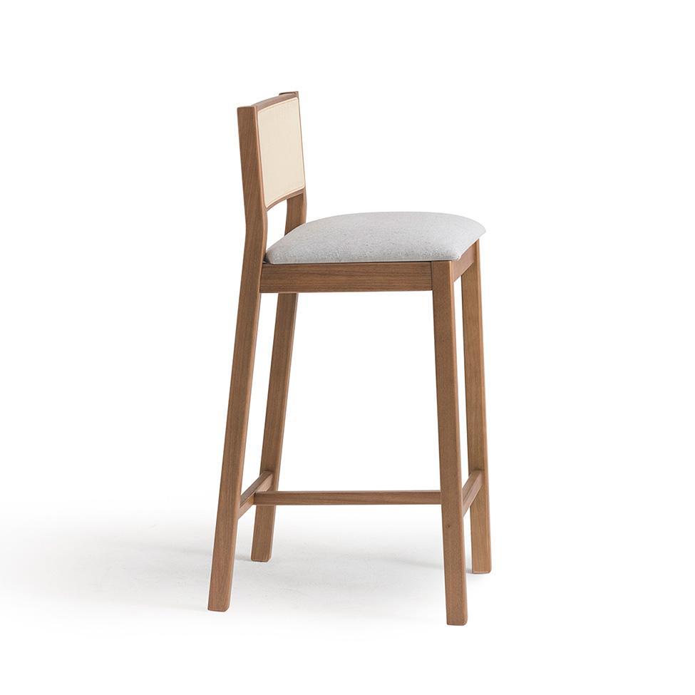 Conjunto com 2 Banquetas Serena com Tela Natural Algodão Cinza Claro e Marrom - 5