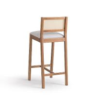 Conjunto com 2 Banquetas Serena com Tela Natural Algodão Cinza Claro e Marrom - 2