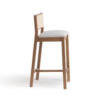 Conjunto com 2 Banquetas Serena com Tela Natural Algodão Cinza Claro e Marrom - 5