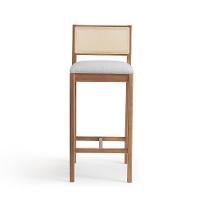 Conjunto com 2 Banquetas Serena com Tela Natural Algodão Cinza Claro e Marrom - 8