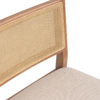 Conjunto com 2 Banquetas Serena com Tela Nogueira Poliéster Bege e Marrom