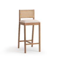 Conjunto com 2 Banquetas Serena com Tela Nogueira Poliéster Bege e Marrom - 6