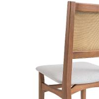 Conjunto com 2 Cadeiras Serena com Tela Nogueira Algodão Cinza Claro e Marrom - 9