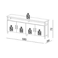 Buffet Otta 100% MDF 4 Portas Freijó e Preto - 5