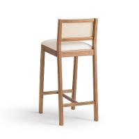 Conjunto com 2 Banquetas Serena com Tela Natural Algodão Bege Claro e Marrom - 2