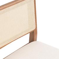 Conjunto com 2 Banquetas Serena com Tela Natural Algodão Bege Claro e Marrom