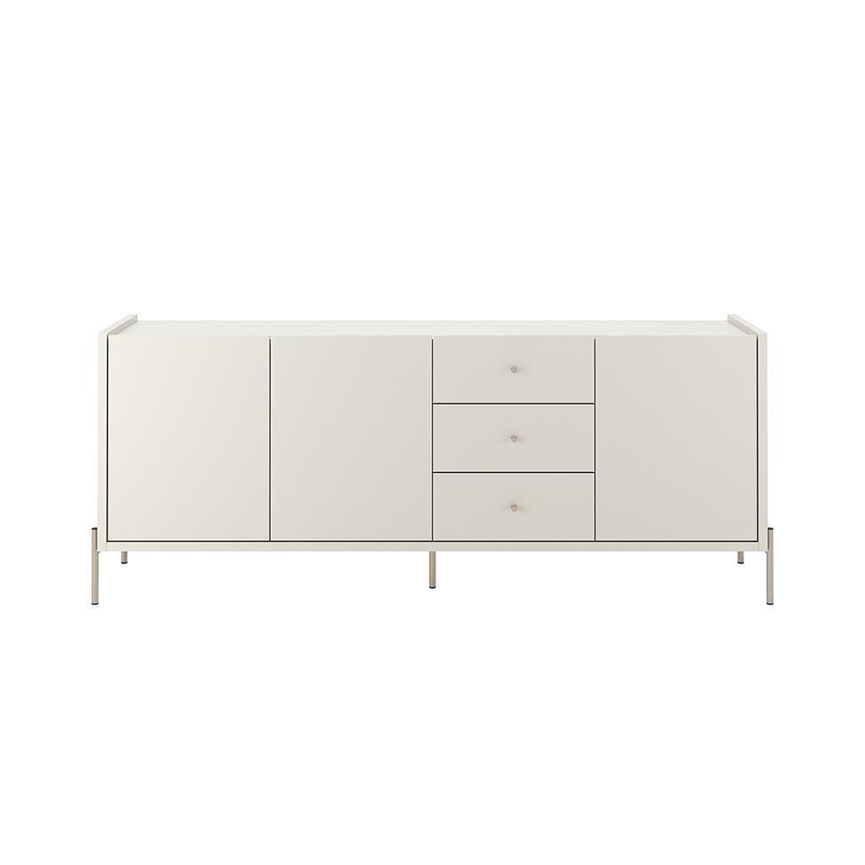 Buffet Jasper 3 Portas 3 Gavetas Off White e Champanhe - 7