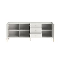 Buffet Jasper 3 Portas 3 Gavetas Off White e Champanhe - 2