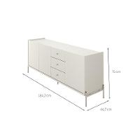 Buffet Jasper 3 Portas 3 Gavetas Off White e Champanhe - 3