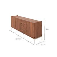 Buffet Jasper 3 Portas 3 Gavetas Canela e Champanhe - 3