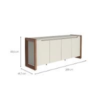 Buffet Bristol 4 Portas 2 Gavetas Off White e Naturale - 3