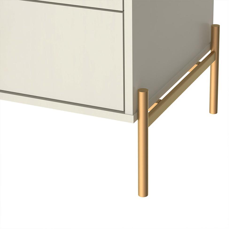 Buffet Jasper 3 Portas 3 Gavetas Off White e Dourado - 5
