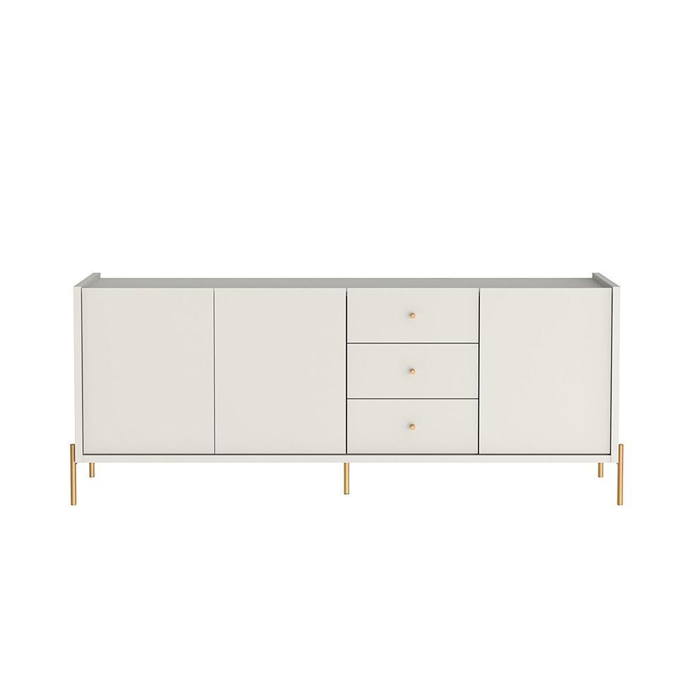 Buffet Jasper 3 Portas 3 Gavetas Off White e Dourado - 8