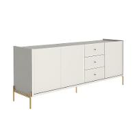 Buffet Jasper 3 Portas 3 Gavetas Off White e Dourado - 1