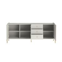 Buffet Jasper 3 Portas 3 Gavetas Off White e Dourado - 2