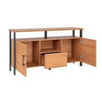 Buffet Amal 100% MDF 2 Portas 1 Gaveta Freijó e Preto - 2