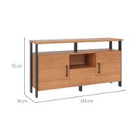 Buffet Amal 100% MDF 2 Portas 1 Gaveta Freijó e Preto - 3