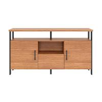 Buffet Amal 100% MDF 2 Portas 1 Gaveta Freijó e Preto