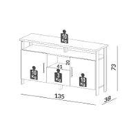 Buffet Amal 100% MDF 2 Portas 1 Gaveta Freijó e Preto - 5