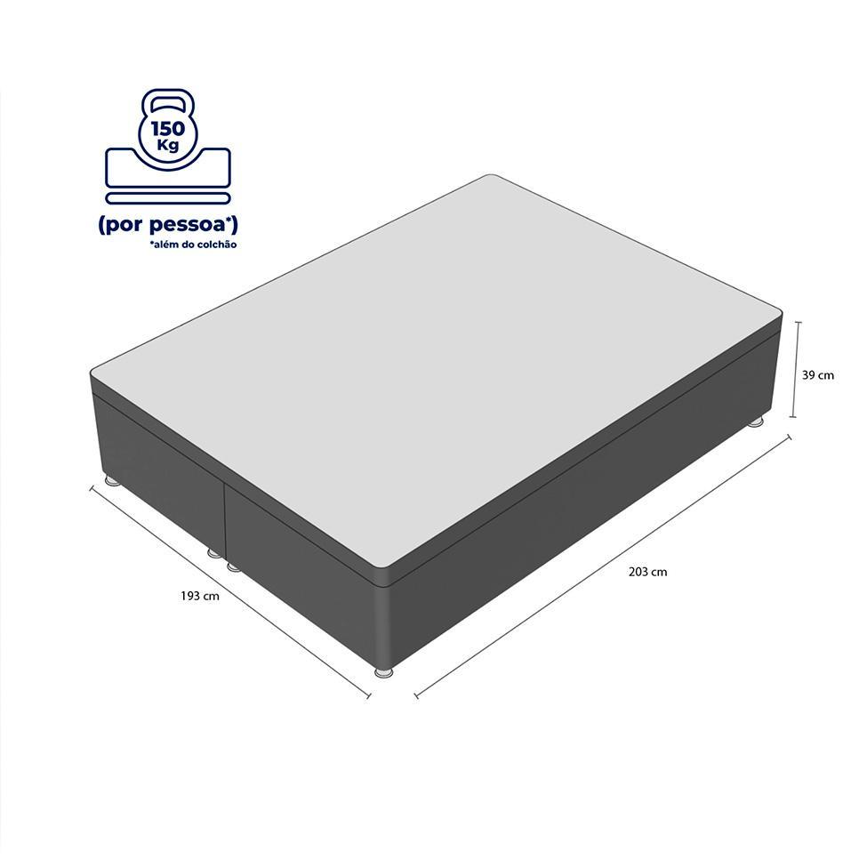 Base Box Super King Americana Camurça Cinza - 3