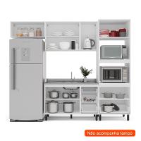 Cozinha Compacta Sem Tampo Amara 8 Portas 4 Gavetas Creme e Branca - 2