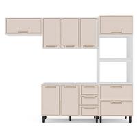 Cozinha Compacta Sem Tampo Amara 8 Portas 4 Gavetas Creme e Branca - 5