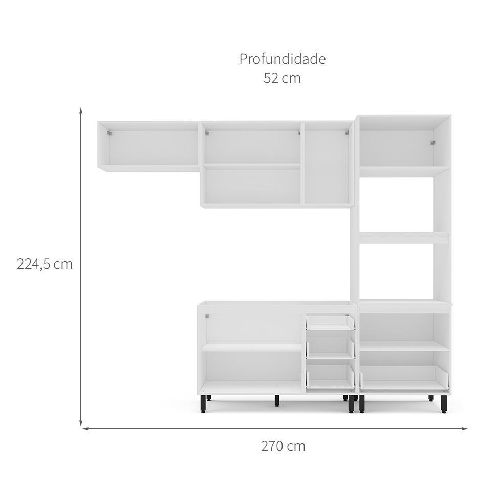 Cozinha Compacta Sem Tampo Amara 8 Portas 4 Gavetas Verde e Branca - 3