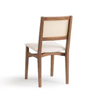 Conjunto de Mesa Retangular com Tampo de Madeira Maciça Frame e 4 Cadeiras Serena Algodão Bege Claro e Natural - 5