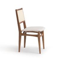 Conjunto de Mesa Retangular com Tampo de Madeira Maciça Frame e 4 Cadeiras Serena Algodão Bege Claro e Natural - 7