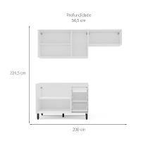 Cozinha Compacta Sem Tampo Amara 6 Portas 3 Gavetas Branca - 3