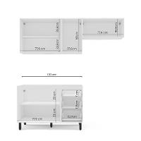 Cozinha Compacta Sem Tampo Amara 6 Portas 3 Gavetas Branca