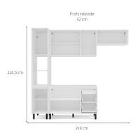 Cozinha Compacta Sem Tampo Amara 8 Portas 3 Gavetas Creme e Branca - 3