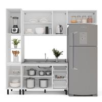 Cozinha Compacta Sem Tampo Amara 8 Portas 3 Gavetas Creme e Branca - 8