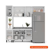 Cozinha Compacta Sem Tampo Amara 8 Portas 3 Gavetas Branca - 2