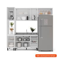 Cozinha Compacta Sem Tampo Amara 8 Portas 3 Gavetas Azul e Branca - 2