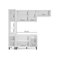 Cozinha Compacta Sem Tampo Amara 8 Portas 3 Gavetas Azul e Branca