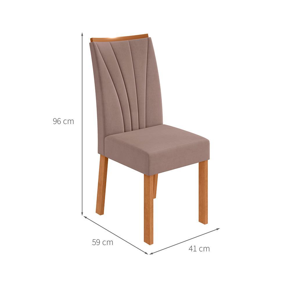 Conjunto com 6 Cadeiras Apogeu Suede Bege e Amêndoa - 3
