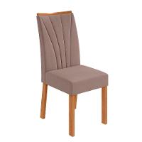 Conjunto com 6 Cadeiras Apogeu Suede Bege e Amêndoa - 2